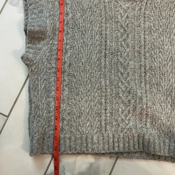 Pink Rose Gray Cowl Neck Cable Knit Sweater - Picture 5 of 5